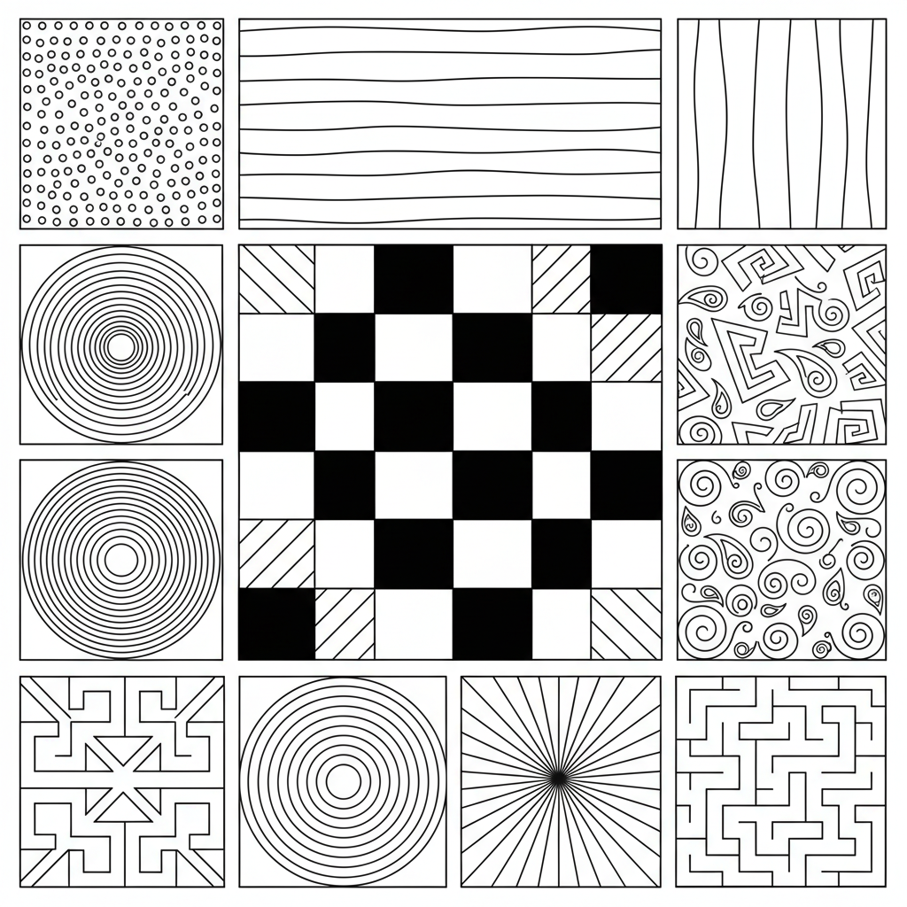 adult divided into grid of coloring page