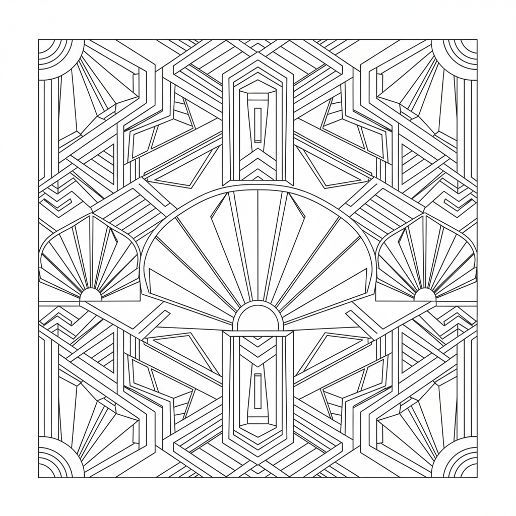 adult featuring deco pattern is coloring page