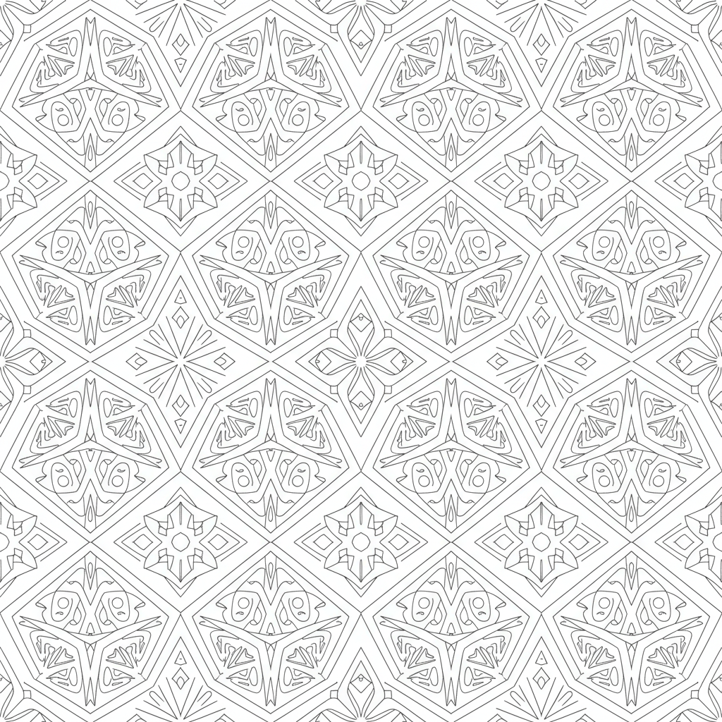 adult featuring seamless repeating hexagonal coloring page