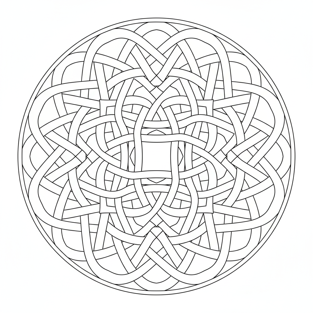 adult featuring single continuous celtic coloring page