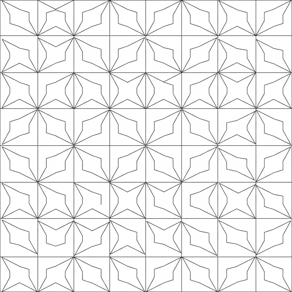 adult featuring symmetrical repeating pattern coloring page