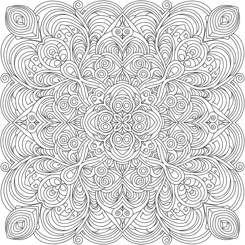 adult with abstract pattern of coloring page