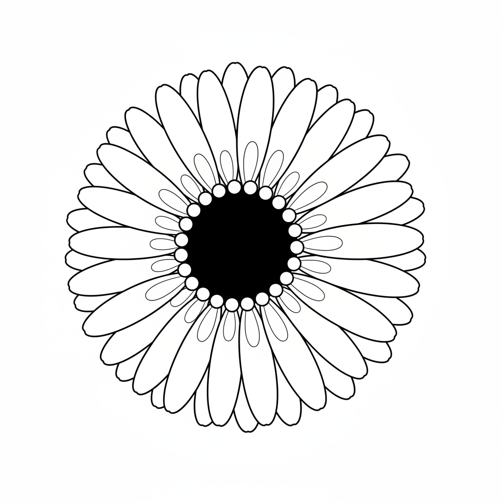 beautiful daisy flower with many coloring page