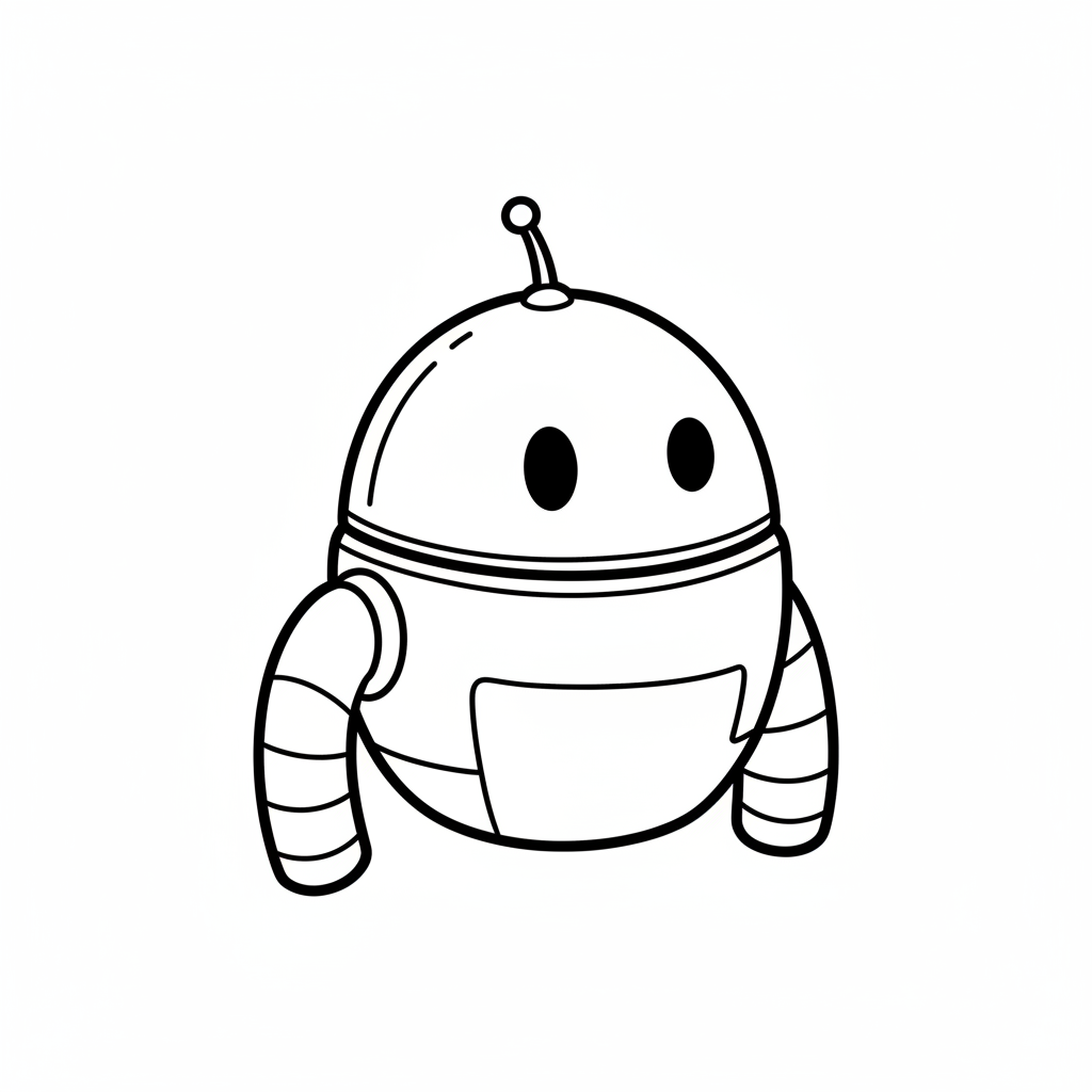 bodied robot with dome shaped coloring page