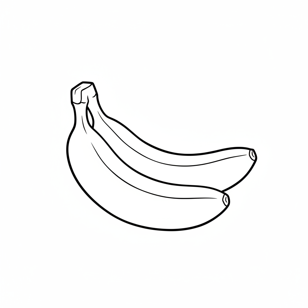 bunch of three bananas connected coloring page