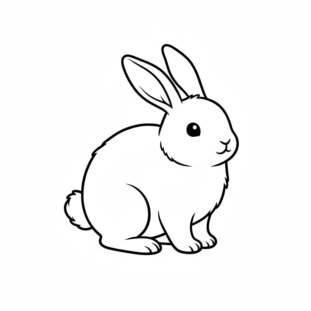 bunny standing on all fours coloring page