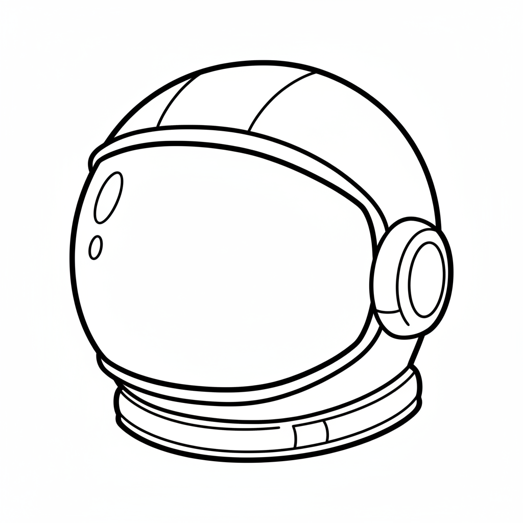 cartoon astronaut helmet with large coloring page