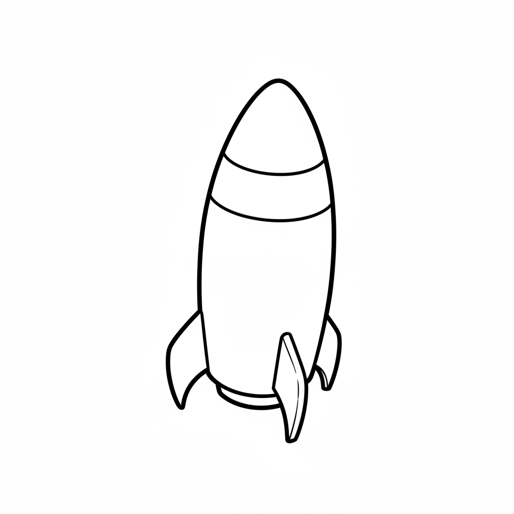 cartoon rocket ship with nose coloring page