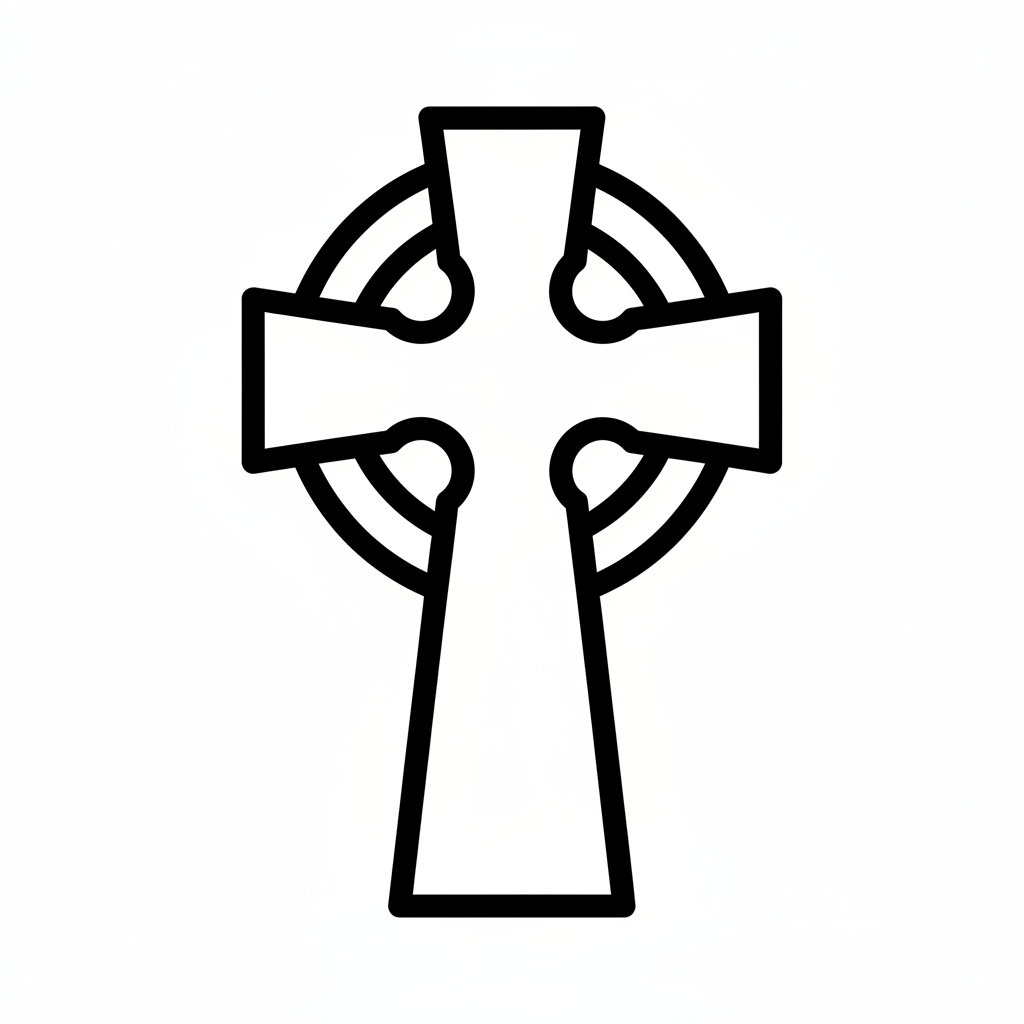 celtic cross featuring simple circle coloring page