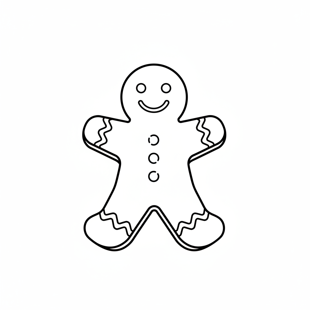 classic gingerbread man cookie shape coloring page
