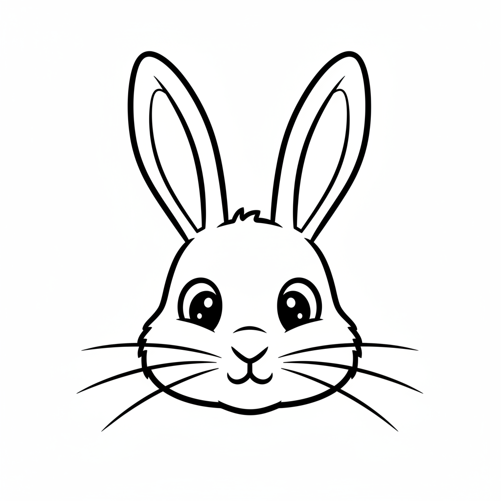 close up of bunny s coloring page