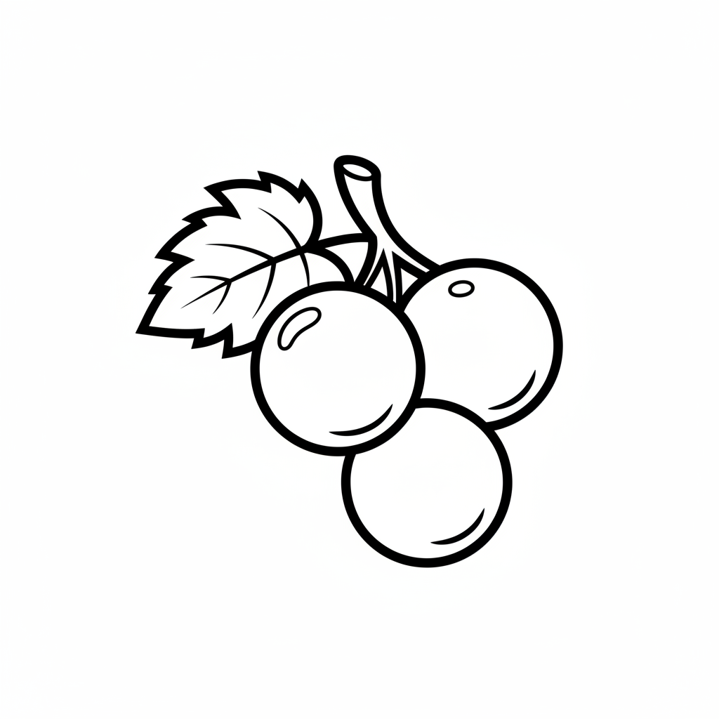cluster of grapes attached stem coloring page