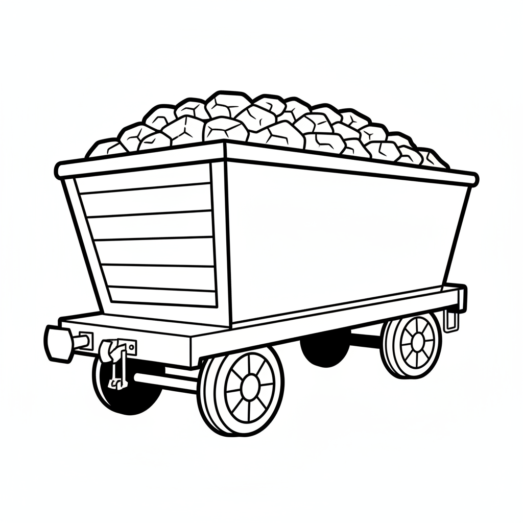 coal tender car viewed from coloring page
