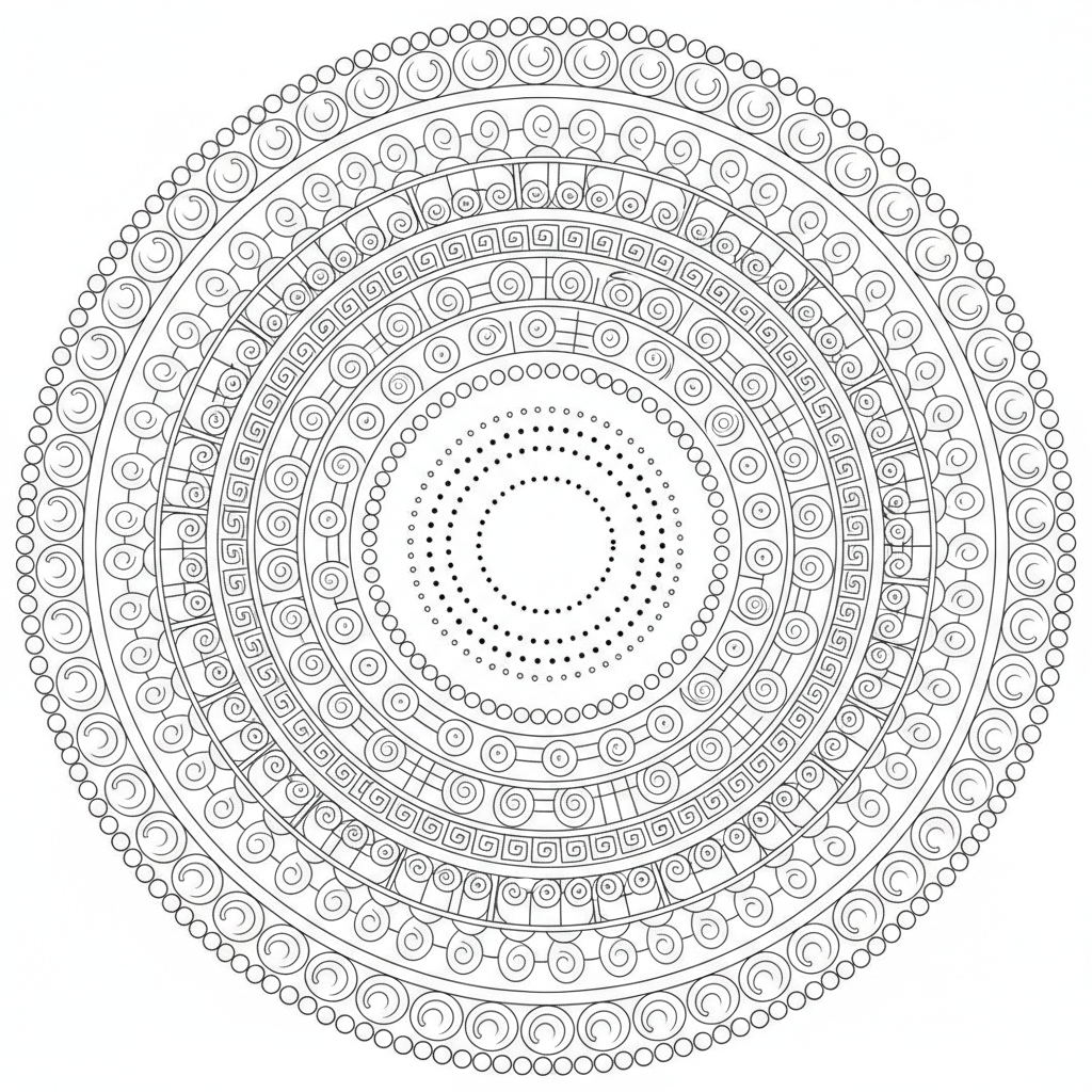 detailed antistress featuring large symmetrical coloring page
