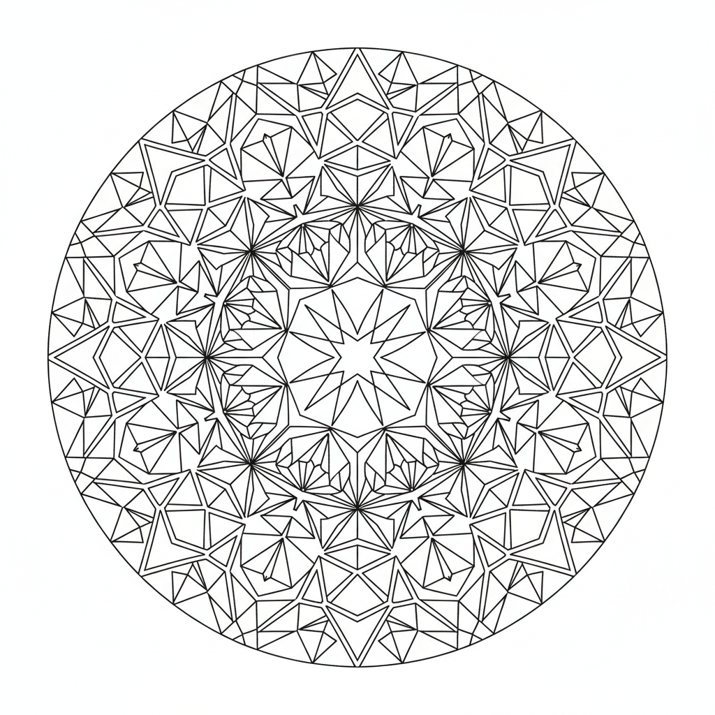 detailed geometric mandala adult mandala coloring page