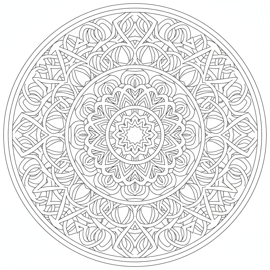 detailed mandala adult featuring celtic coloring page