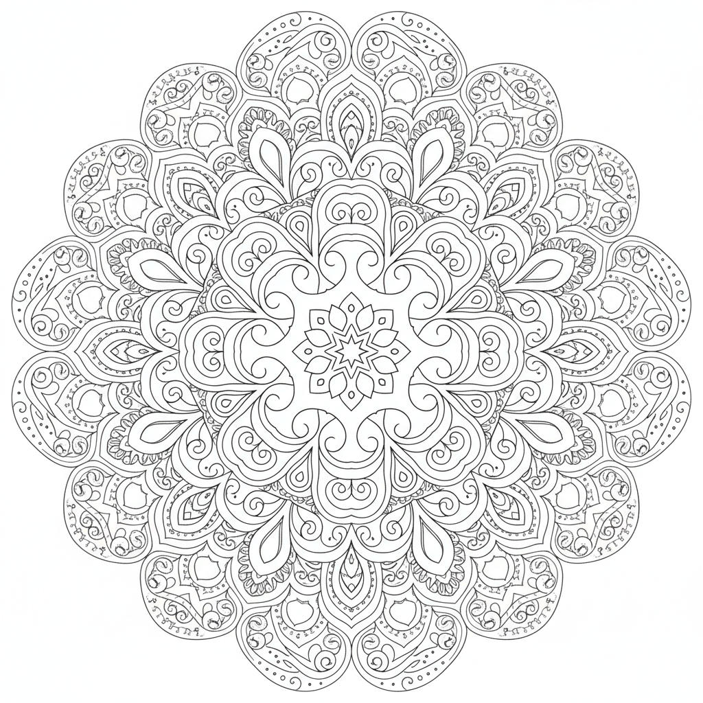 detailed mandala adult that incorporates coloring page