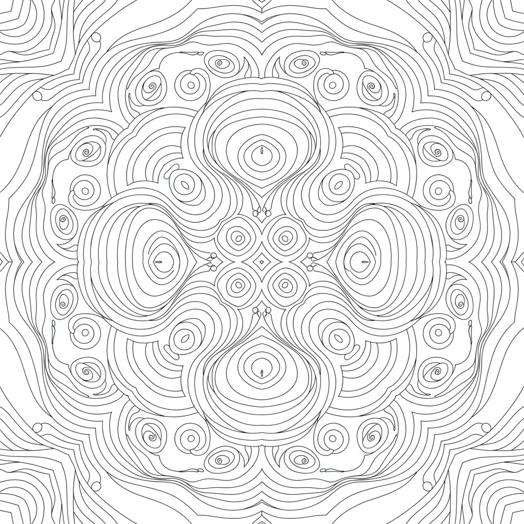 detailed symmetrical pattern adults inspired coloring page