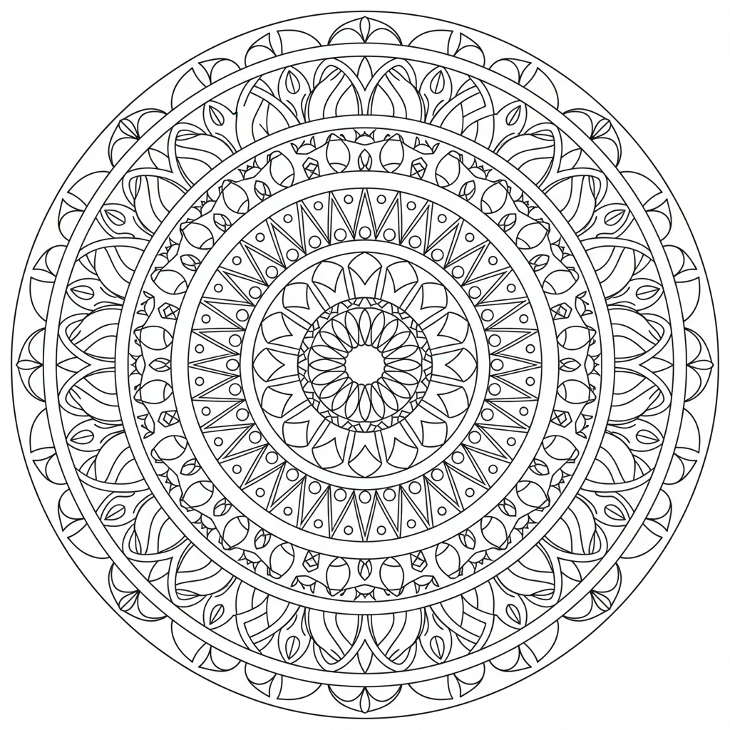 mandala drawing coloring