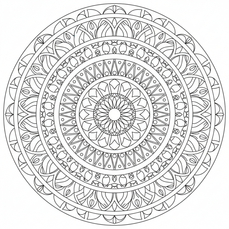 mandala drawing coloring