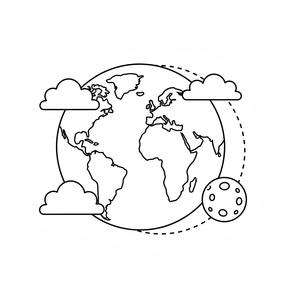 features large simpl coloring page for kids