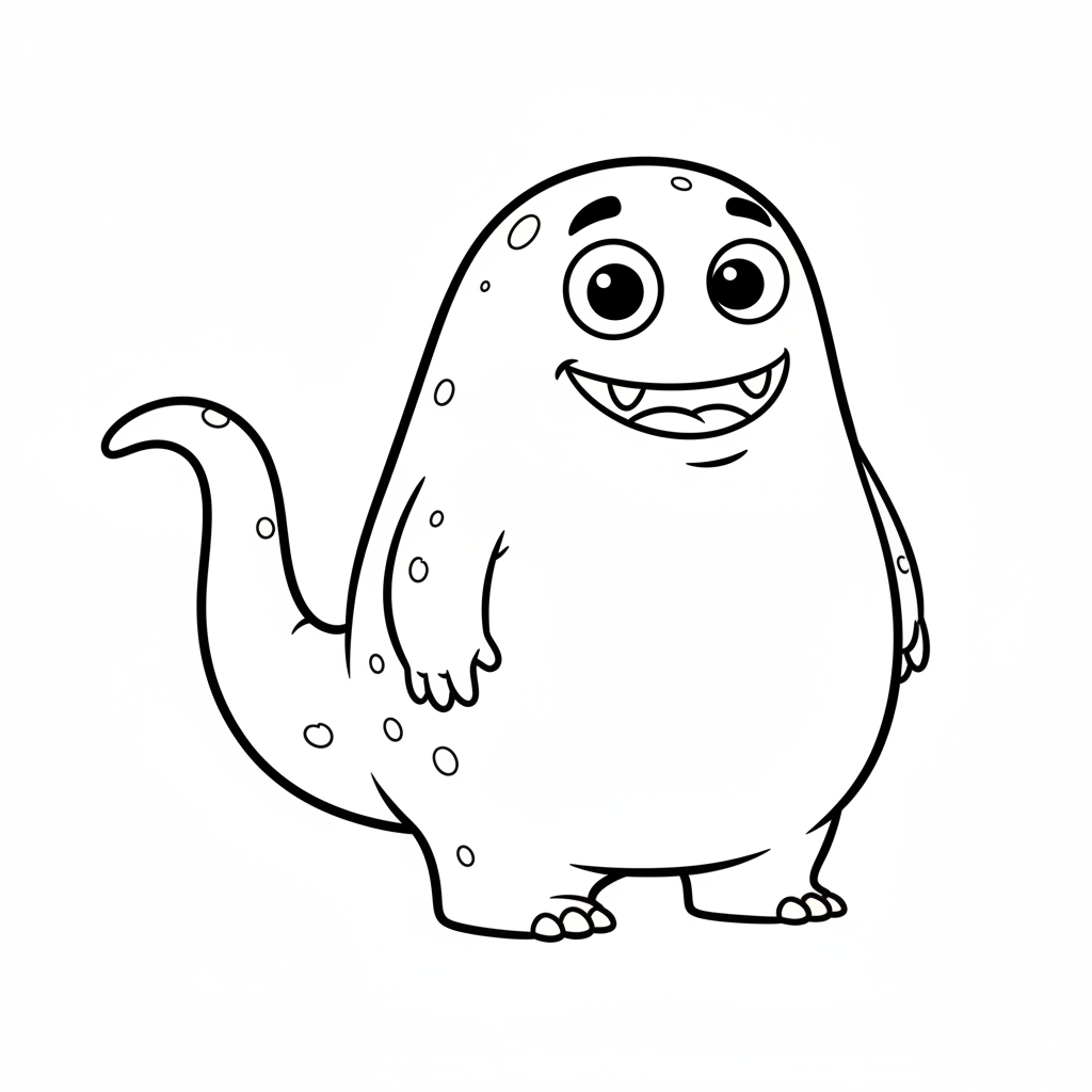friendly monster with body long coloring page