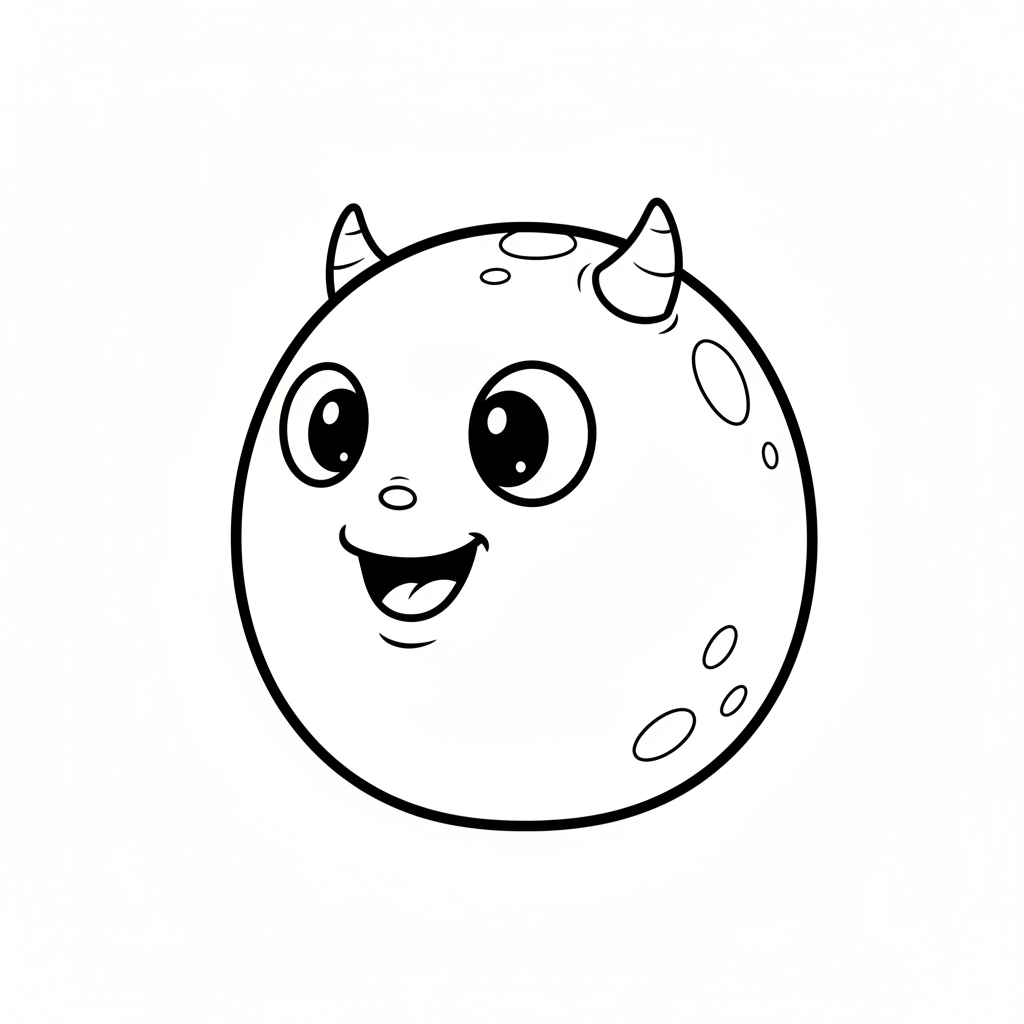 friendly monster with body three coloring page