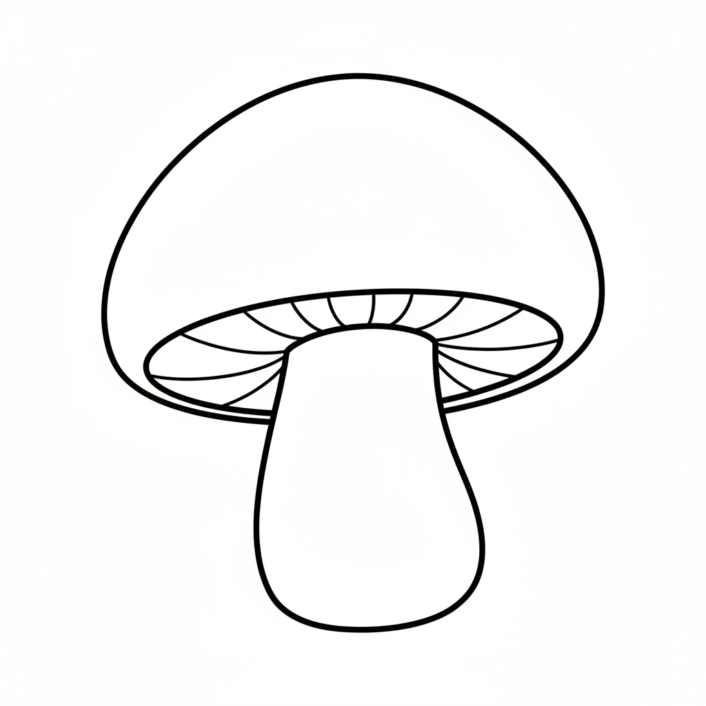 mushroom with large cap short coloring page