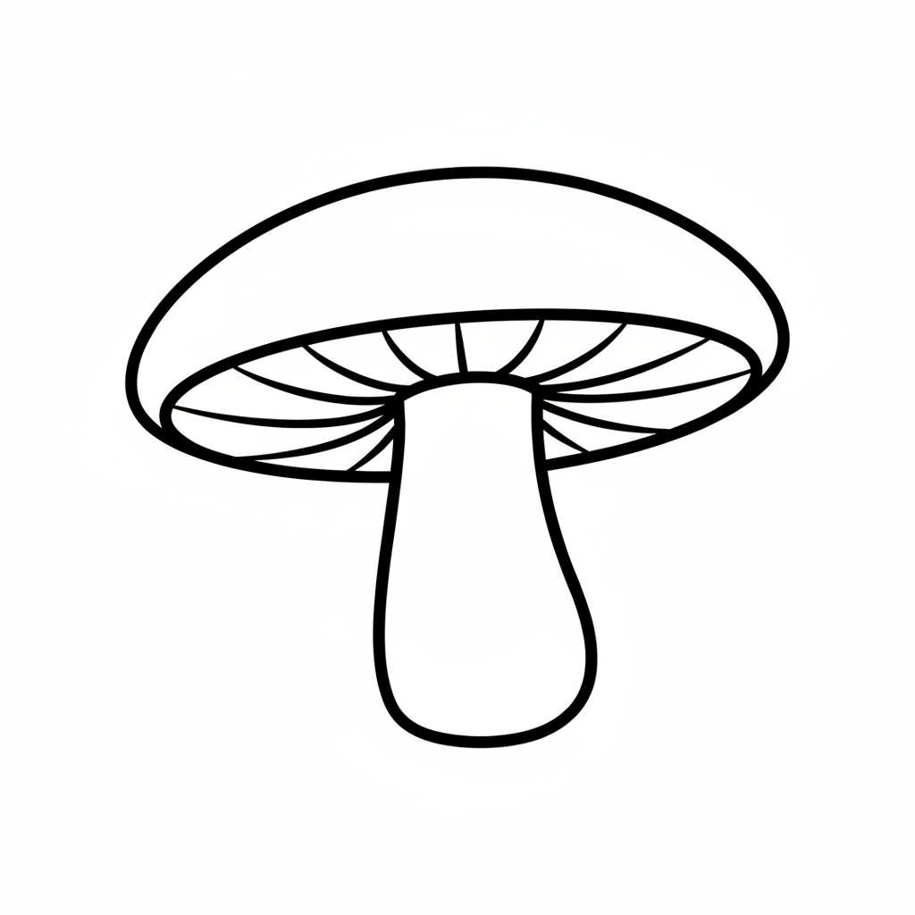 mushroom with perfectly flat disc coloring page