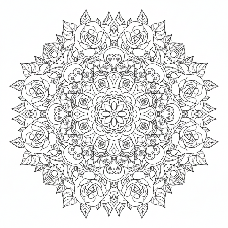 flower mandala coloring
