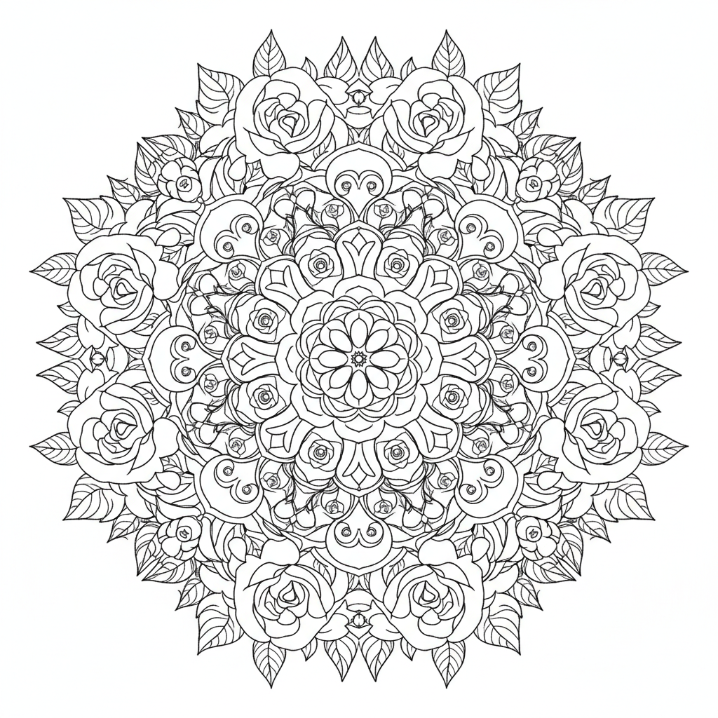 flower mandala coloring