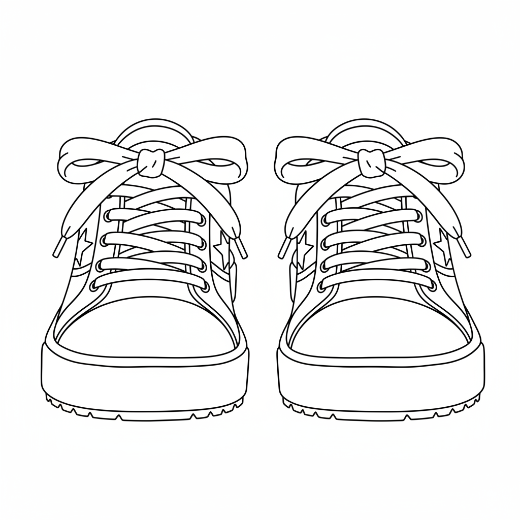 pair of sneakers sneakers have coloring page