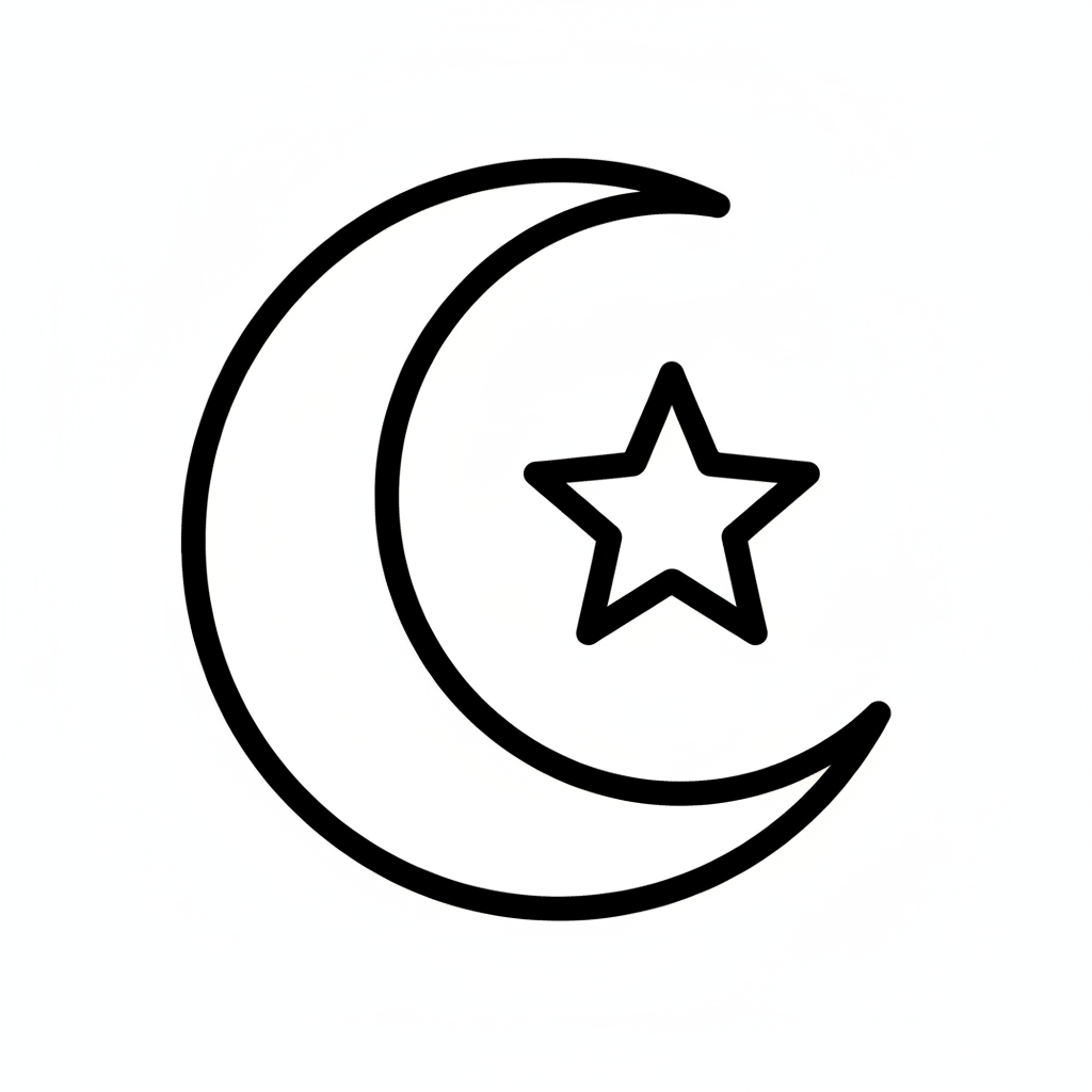 simple bold of crescent moon coloring page