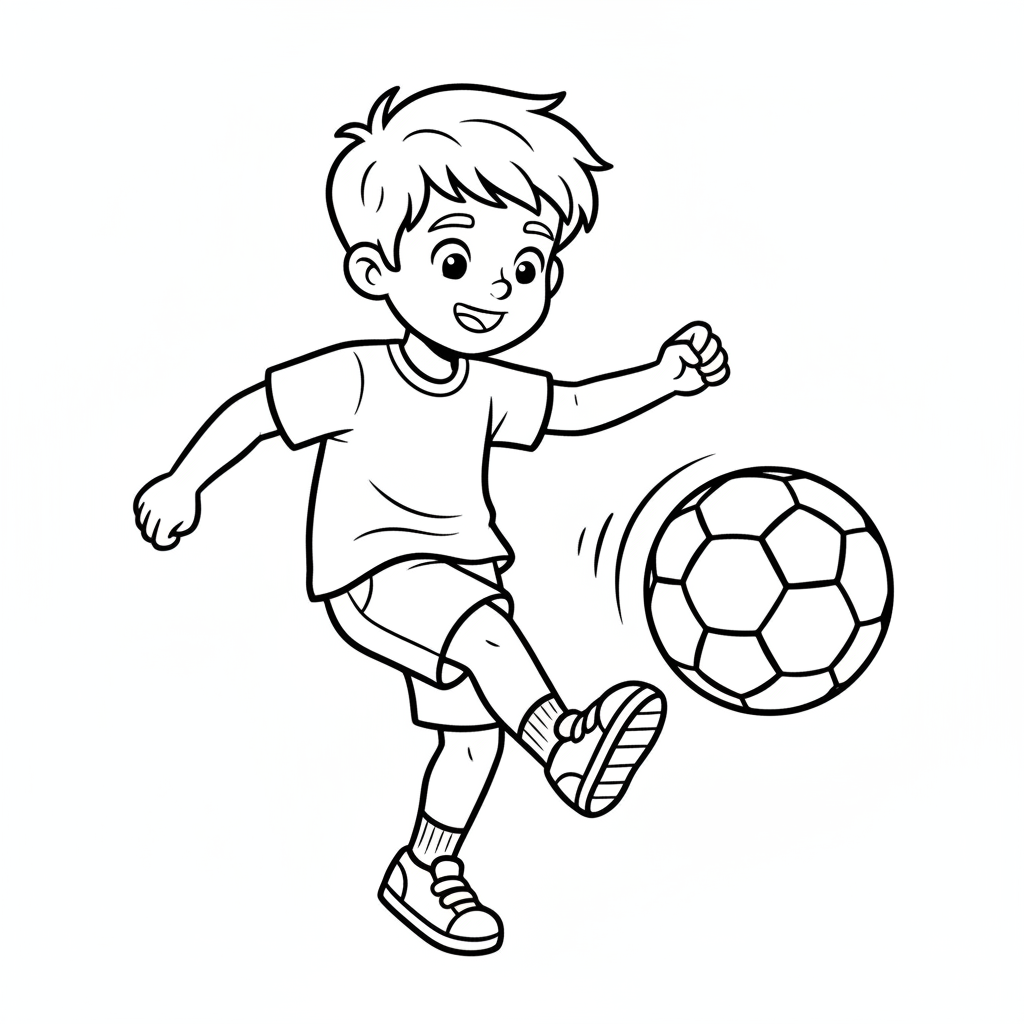 simple boy viewed from t coloring page