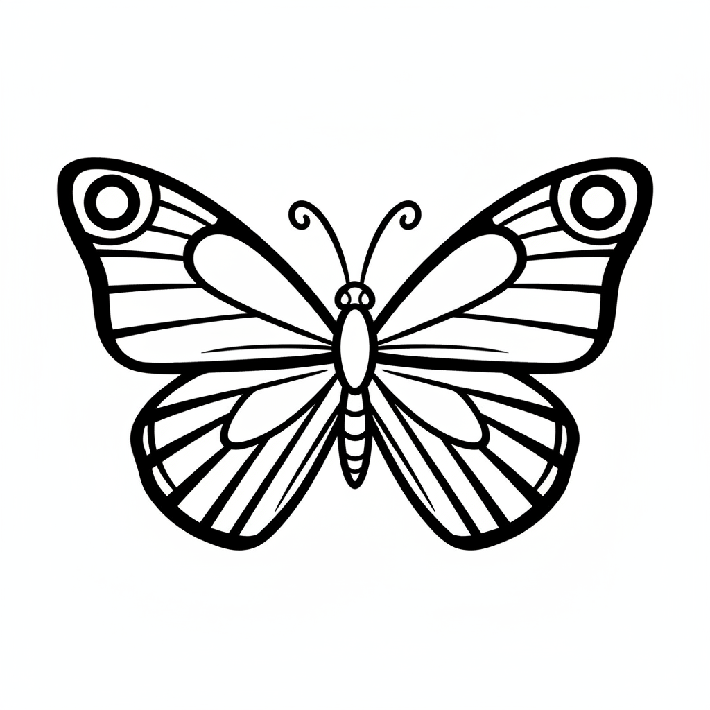 simple butterfly with symmetrical wings coloring page