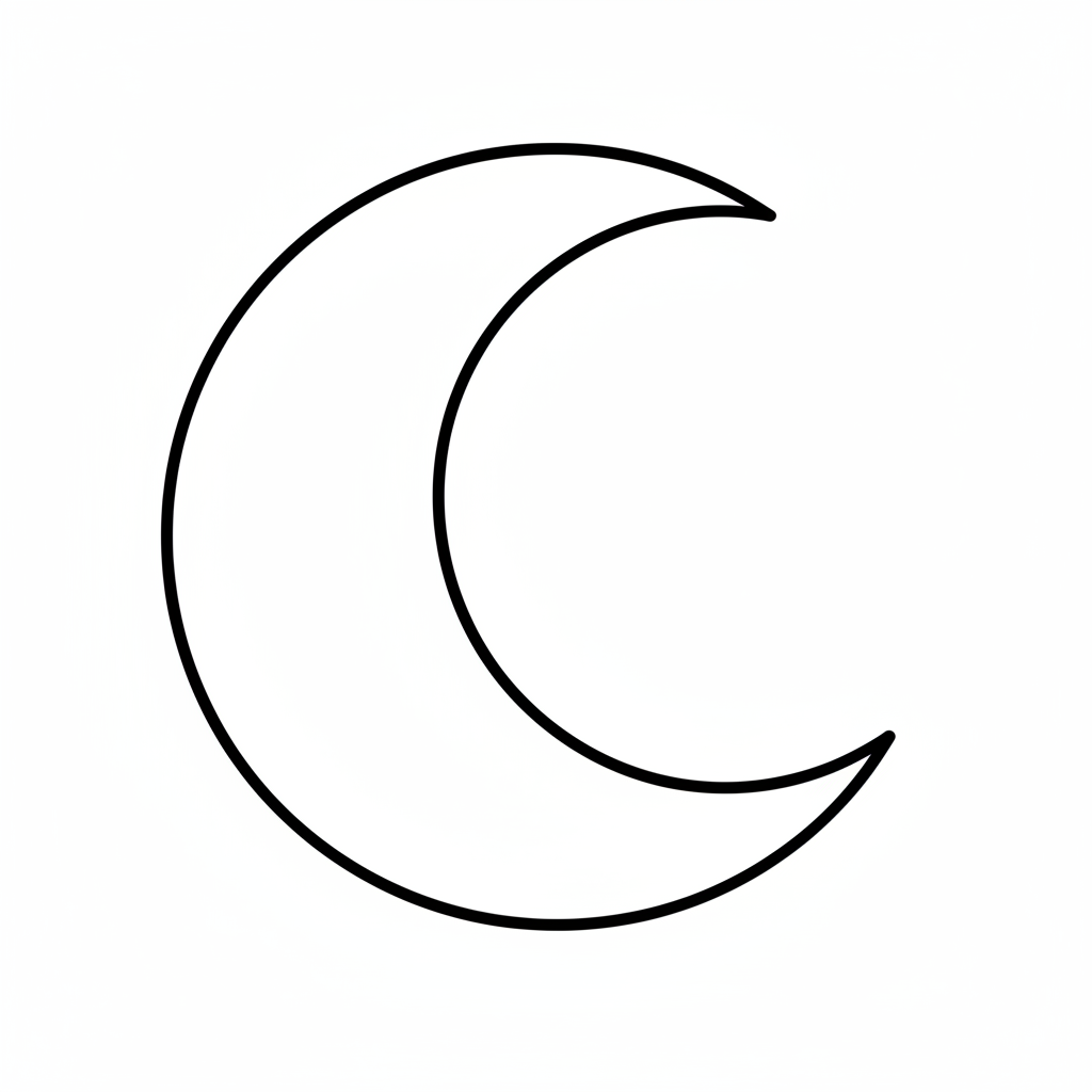 simple cartoon crescent moon moon coloring page