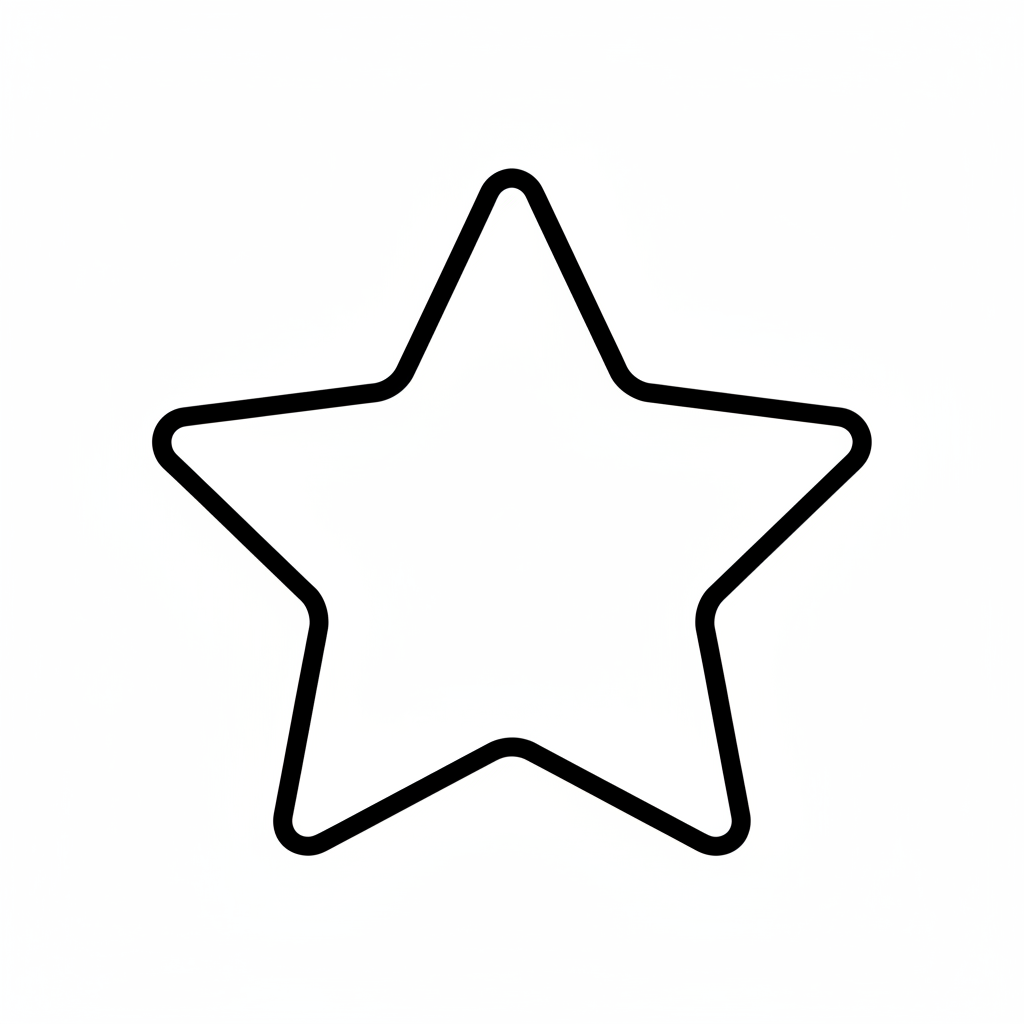 simple cartoon five pointed star coloring page