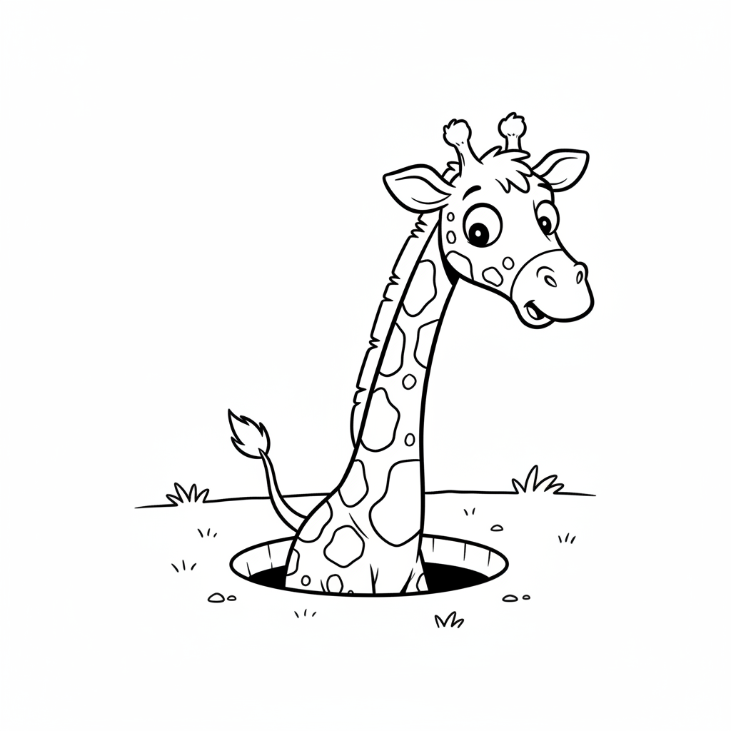 simple cartoon g coloring page for kids