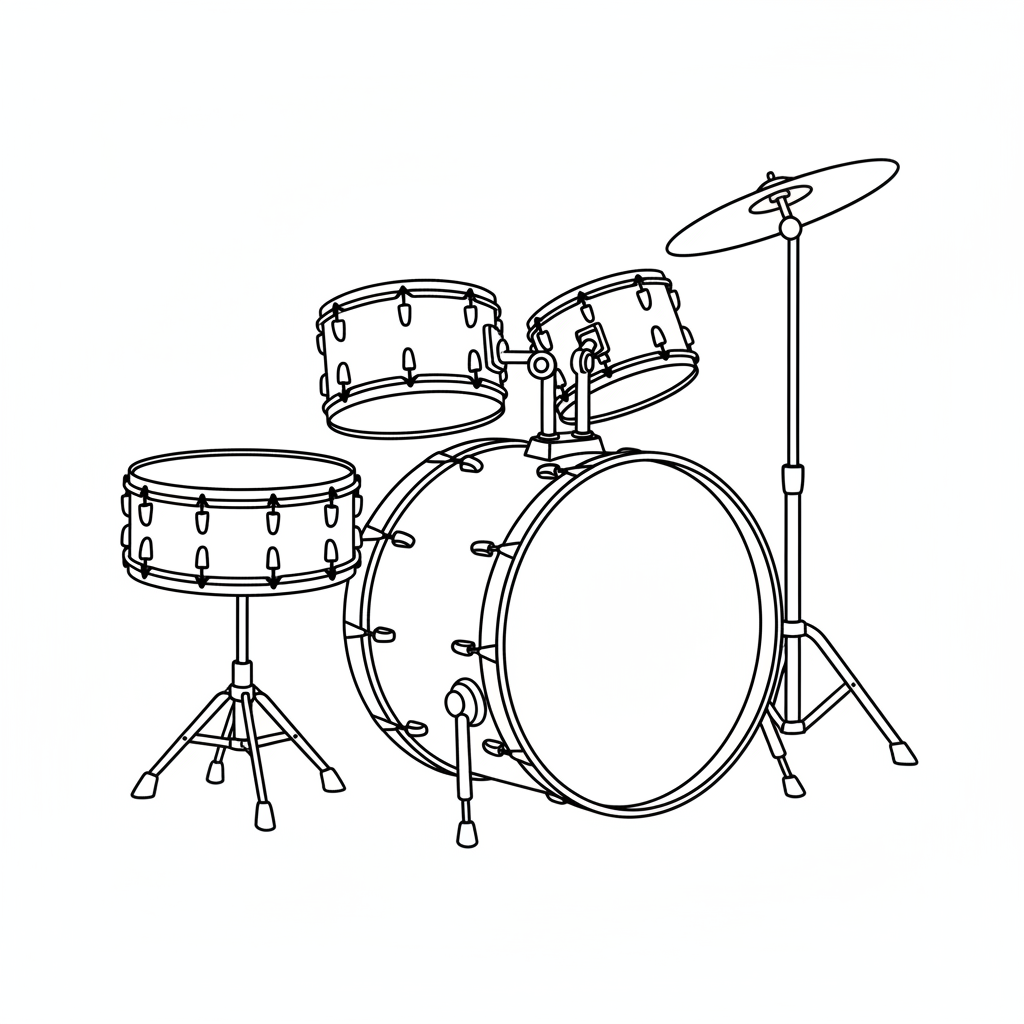 simple clean drawing of basic coloring page