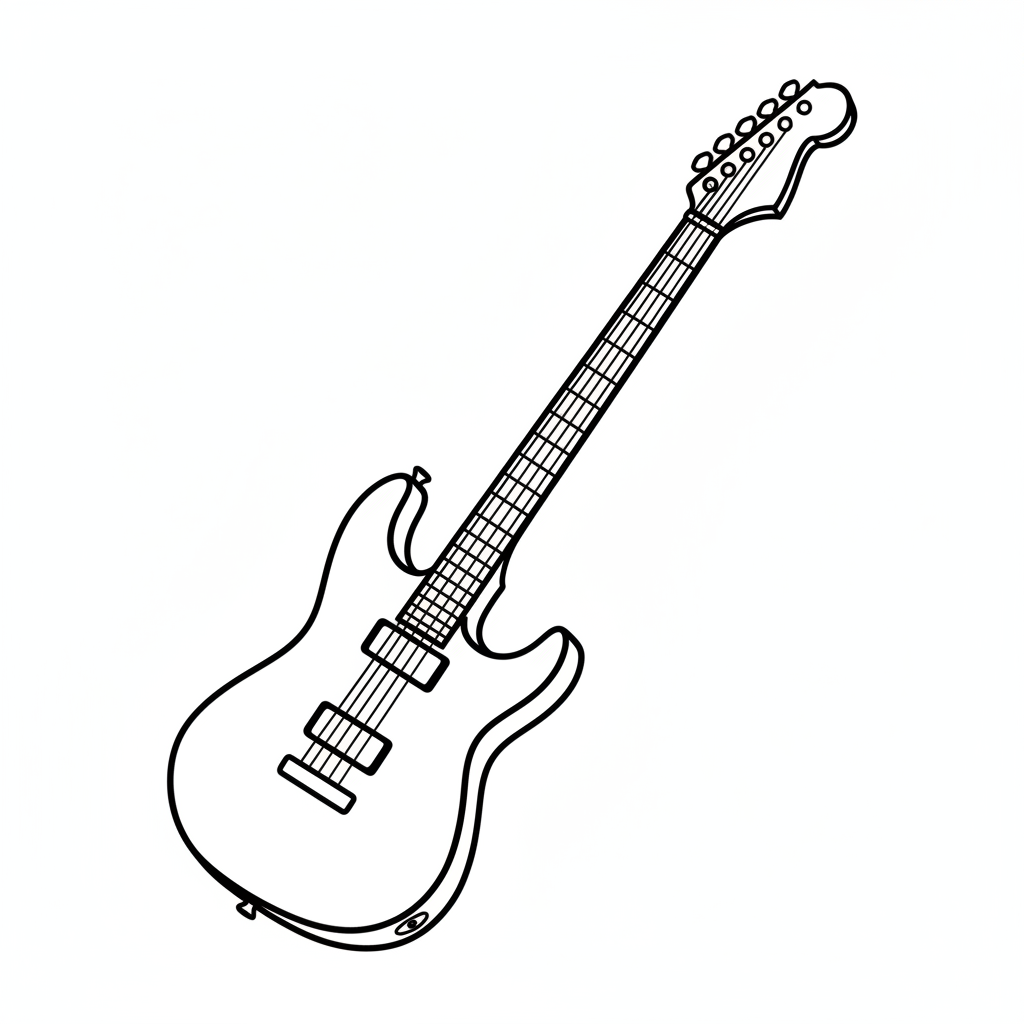 simple clean drawing of electric coloring page