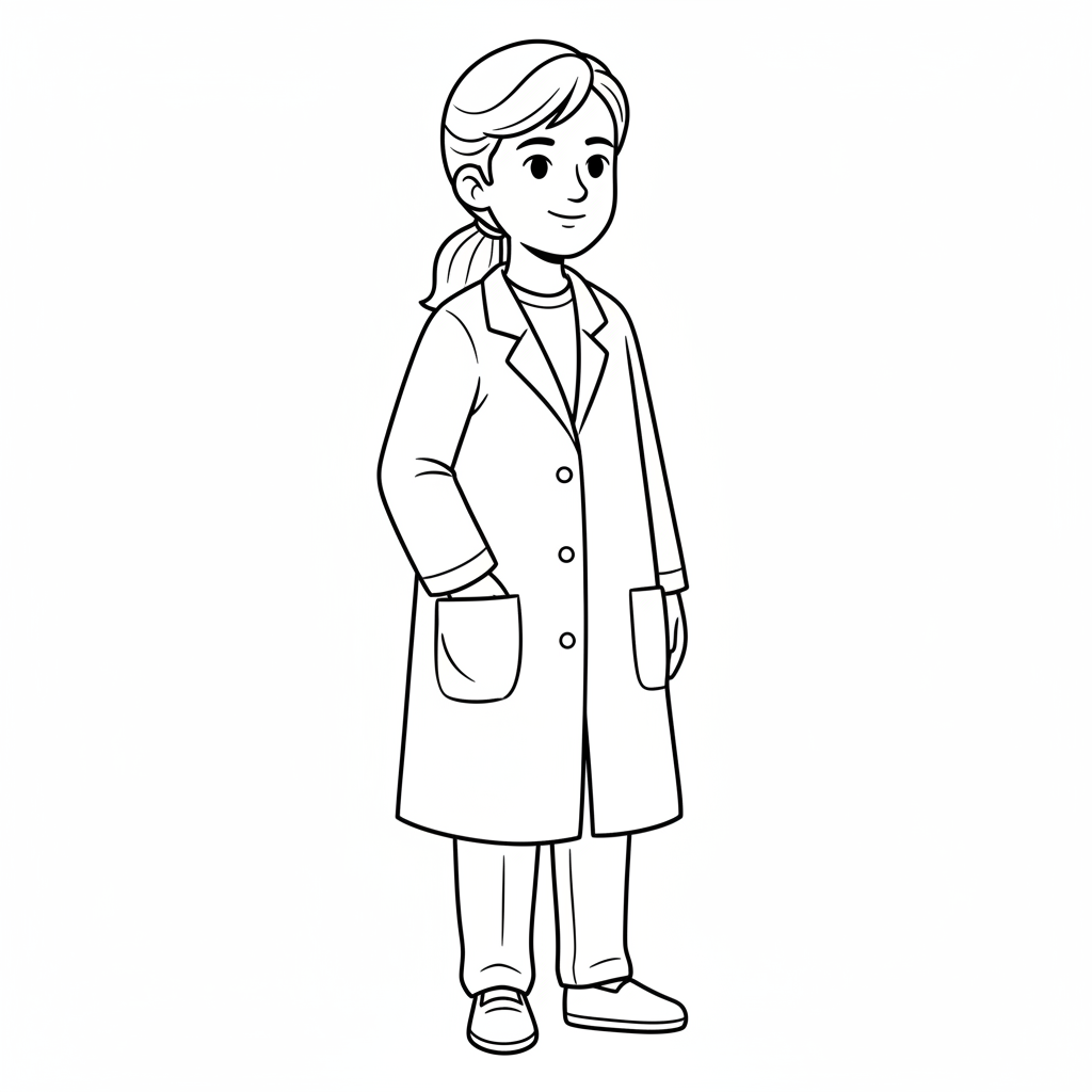 simple clean full body view coloring page
