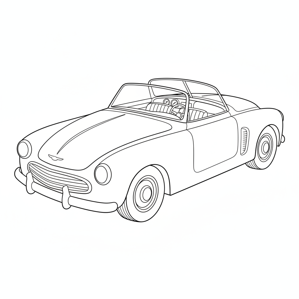 simple clean of classic convertible coloring page