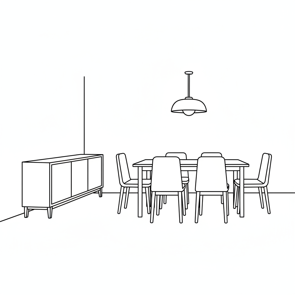 simple clean of dining room coloring page