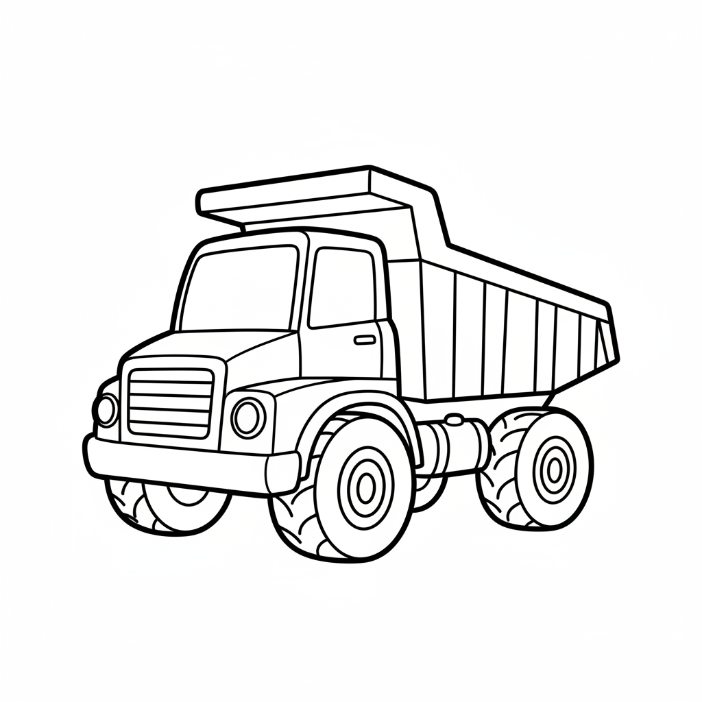 simple clean of dump truck coloring page