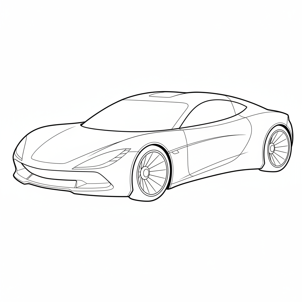 simple clean of futuristic concept coloring page