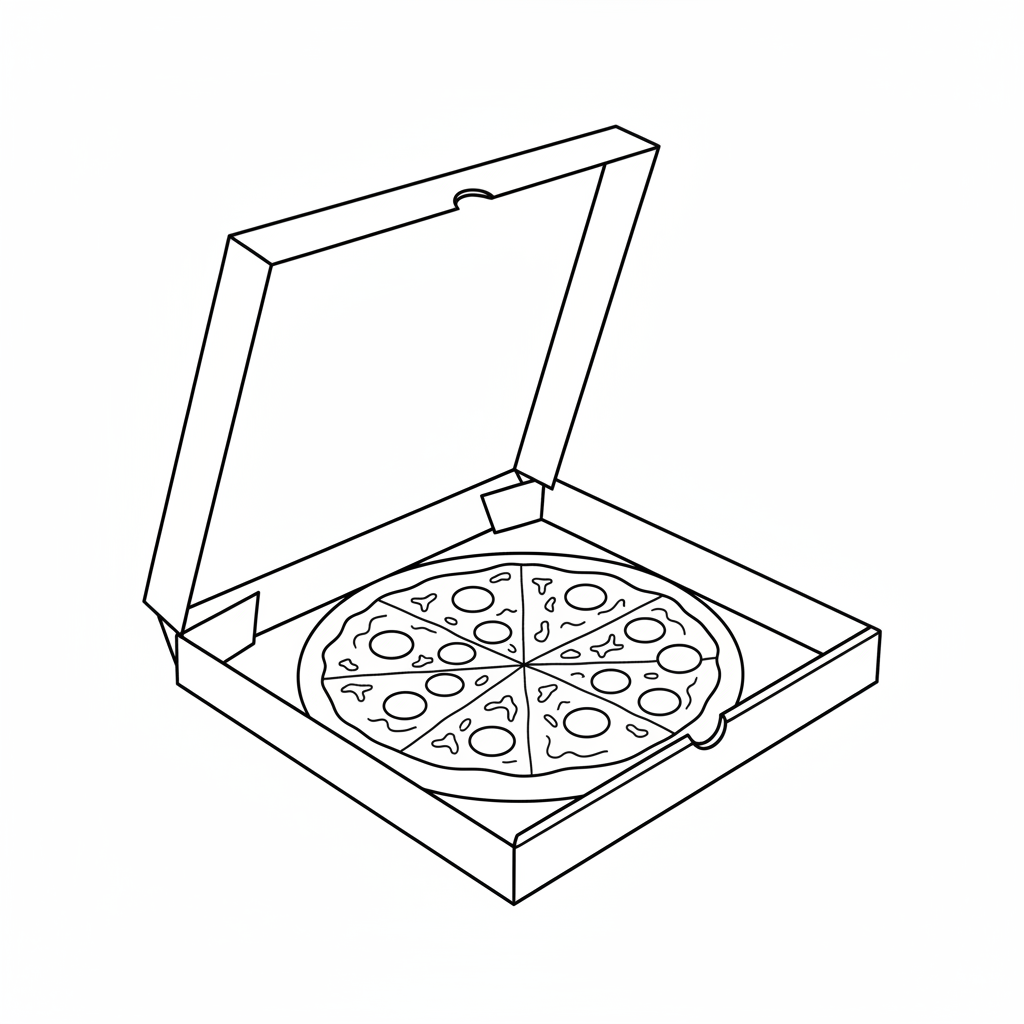 simple clean of open cardboard coloring page