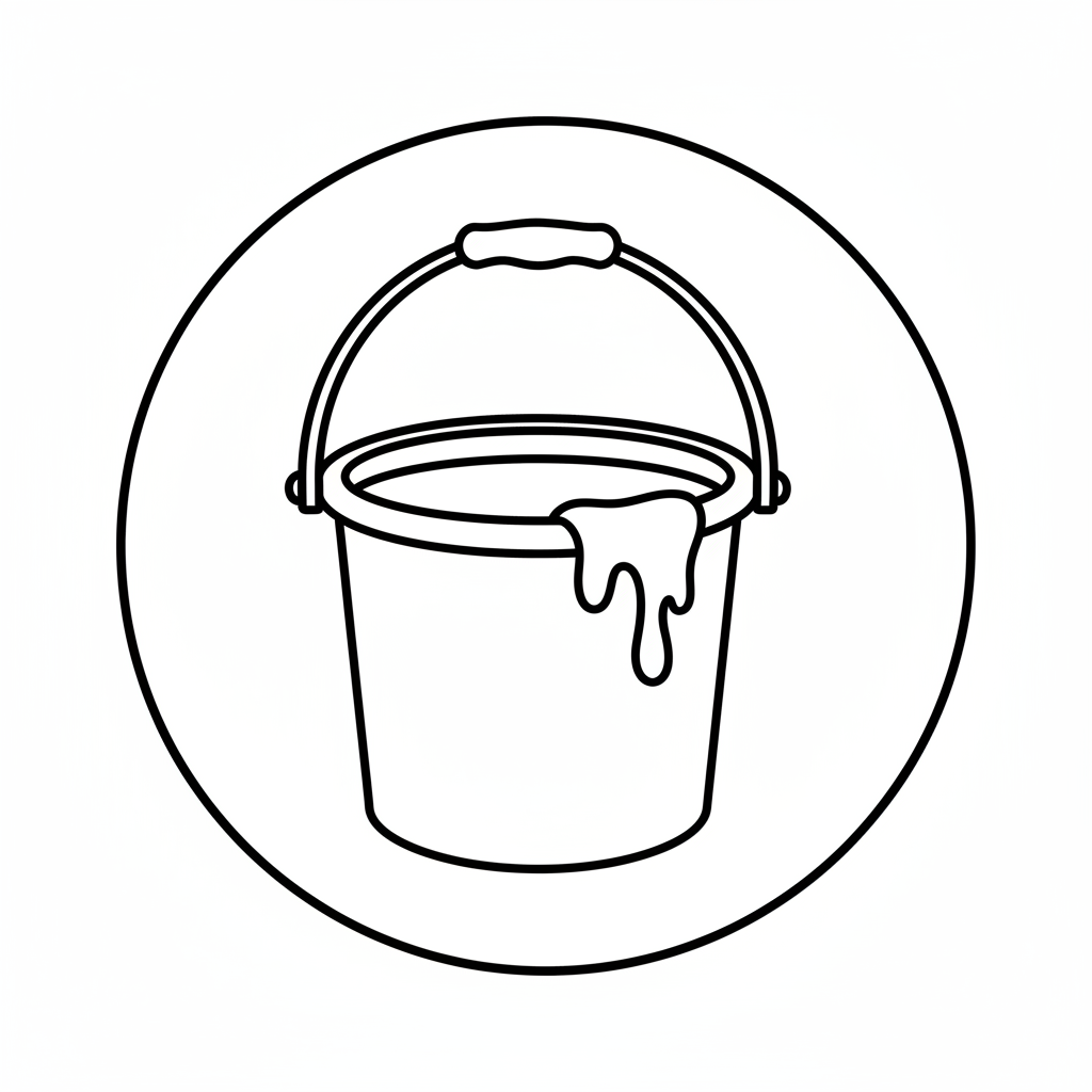 simple clean of paint bucket coloring page