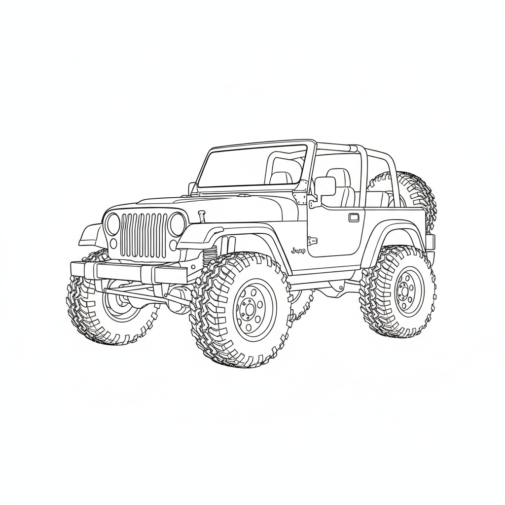 simple clean of rugged off coloring page