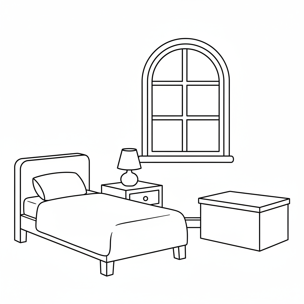 simple clean of s bedroom coloring page