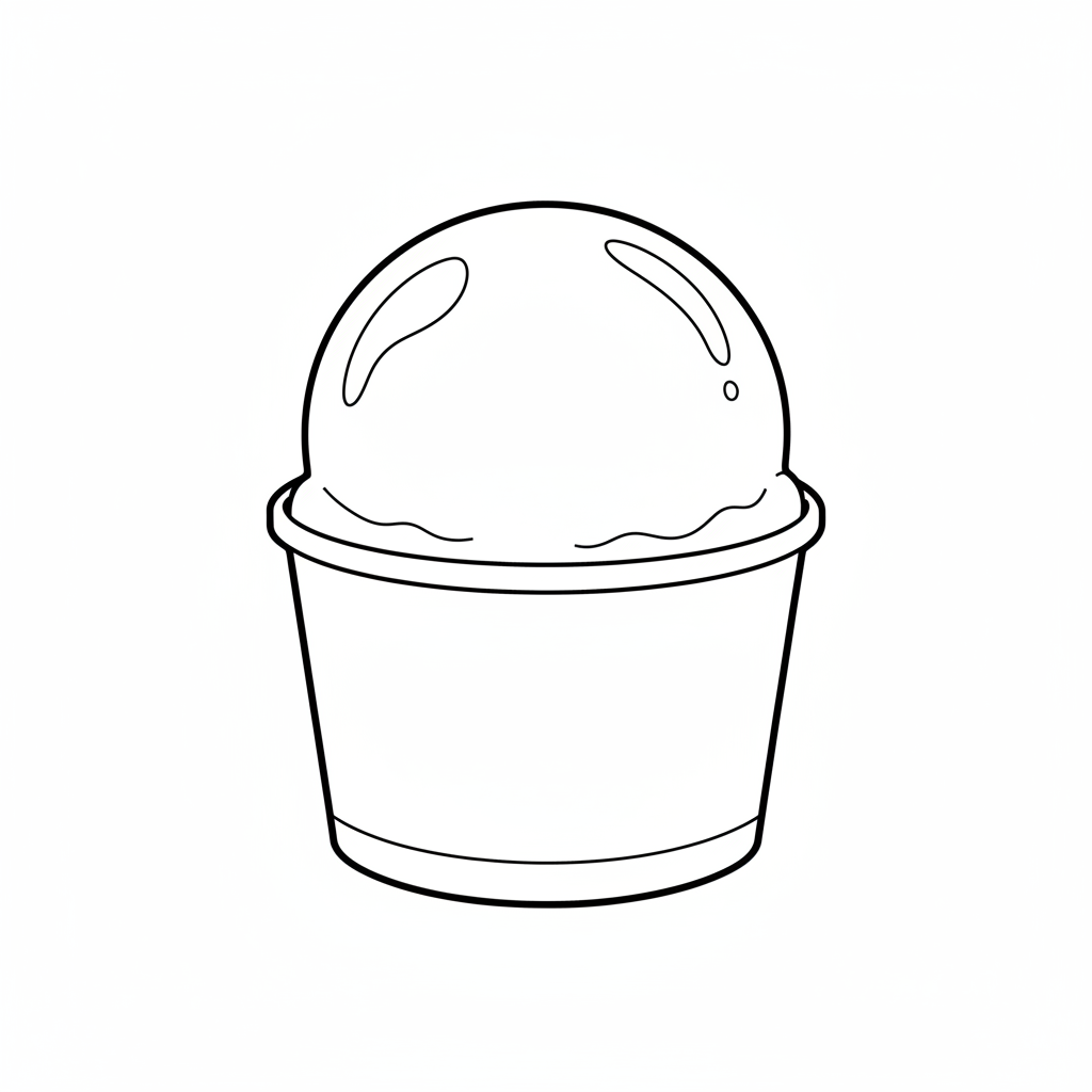 simple clean of single scoop coloring page